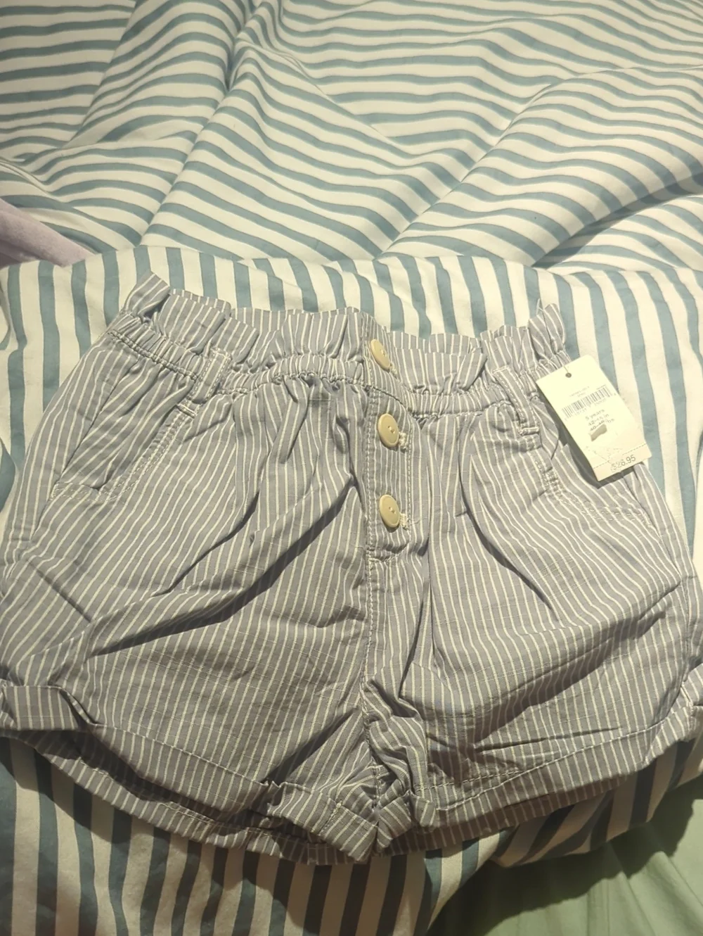 Striped Girl's Shorts in Light Blue (5yo)